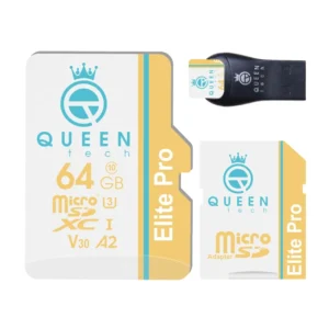 کارت حافظه Queen Tech Elite Pro A2‑V30‑566X PLUS با ظرفیت ۶۴ گیگابایت