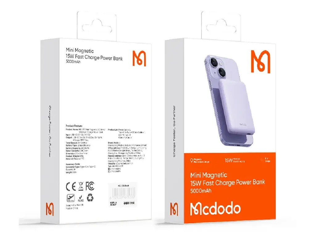 399714 پاوربانک وایرلس مک دودو مدل MC-395 ظرفیت ۵۰۰۰ میلیآمپر - تصویر 1